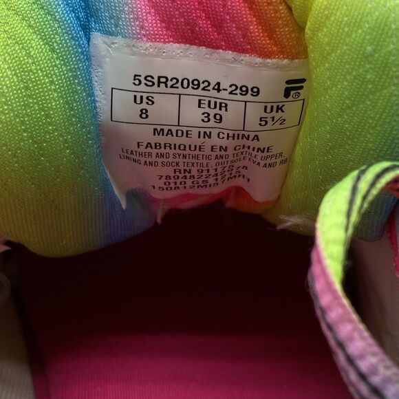 FILA Windmill Energized Women’s Sz 8 Neon Rainbow Coolmax Running Shoes (HF27) - Picture 11 of 11